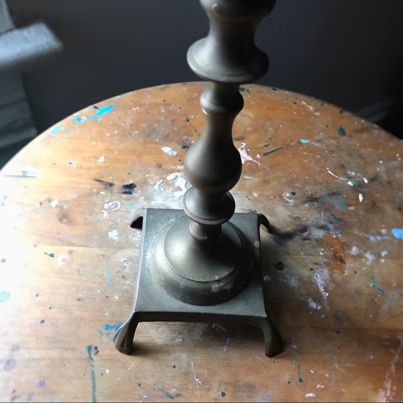 HP 🎉 Vintage Brass Footed Candlestick - Picture 3 of 5